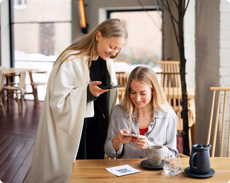 Staff serving guests at a café