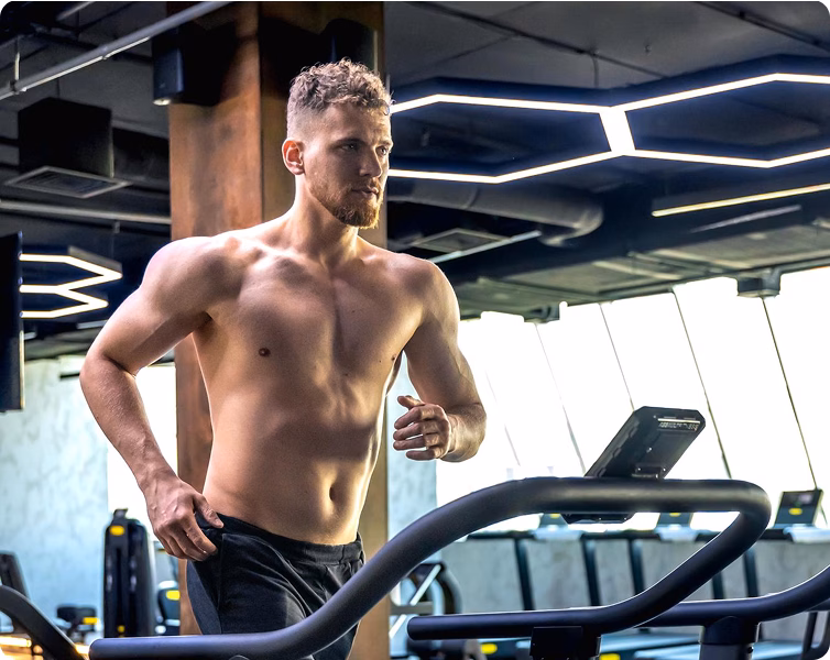 Person training in a gym